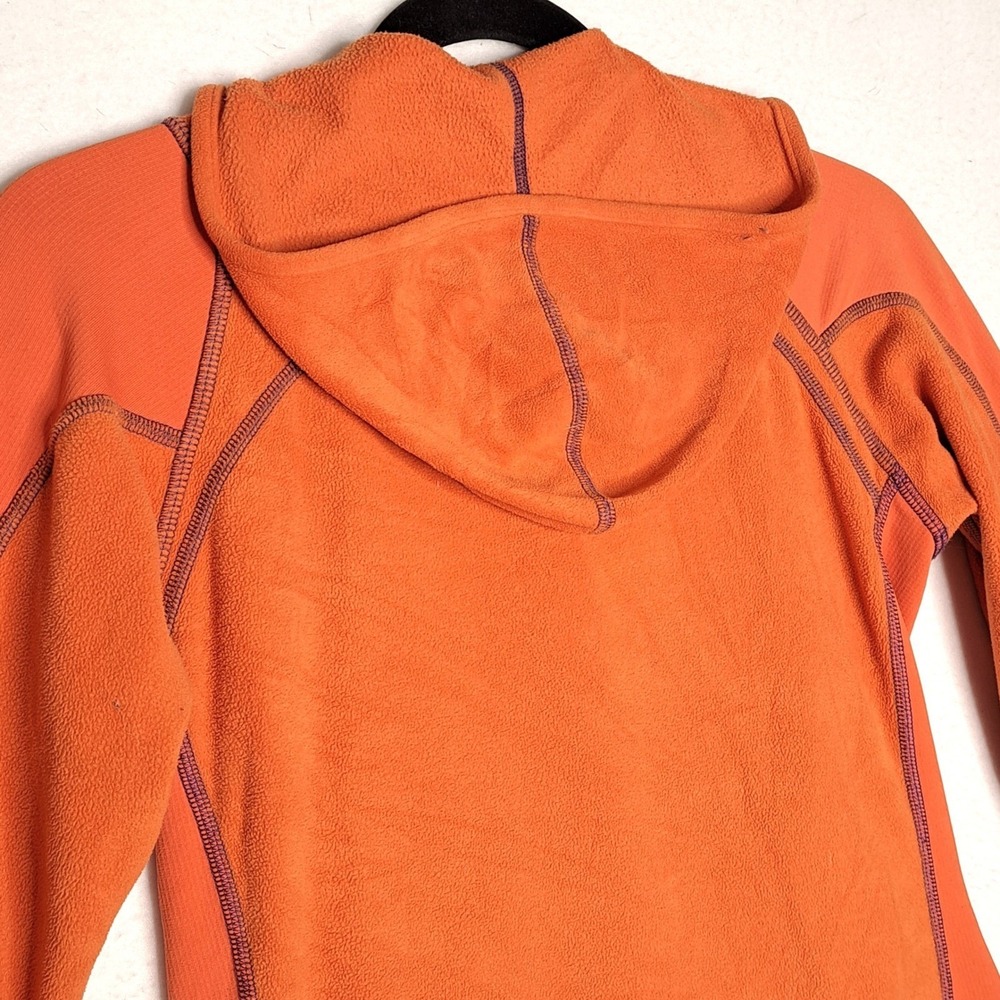Millet Fleece Jacket Womens Small Orange Full Zip Hood Technical Hiking MIV4762 - Picture 8 of 16